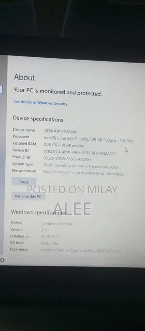 HP Laptop i5 10th Gen 8GB RAM 256GB SSD Ultrabook