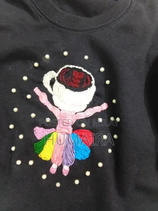 Handmade Embroidered Winter T-Shirt for 5-6 Year Old Children