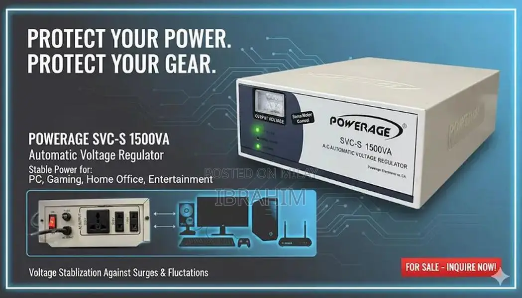 Powerage SVC-S 1500VA Servo Motor Voltage Stabilizer