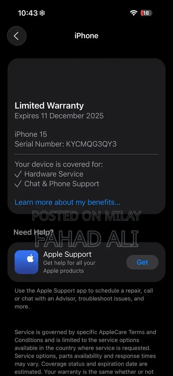 Apple iPhone 15 128GB Smartphone with High Battery Health