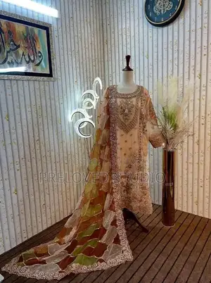 Elegant Intricate Embellished Dress with Vibrant Dupatta