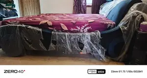 Modern King Size Double Bed with LED Lights and Sound System