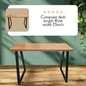 Photo - Heavy Metal Frame Custom Computer Table Desk - 4 Feet Long