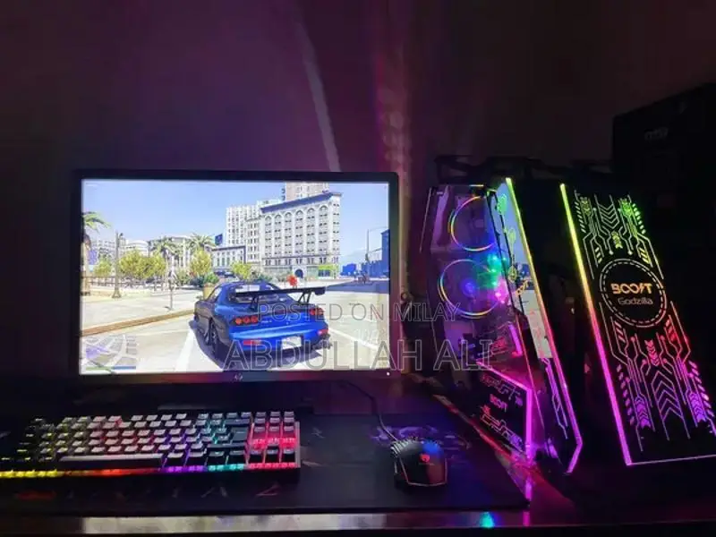 RGB Gaming Computer Case with Light Changing Button