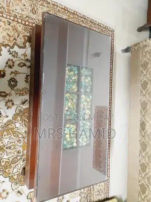 Photo - 3-Piece Wooden and Glass Table Set with Small Side Tables