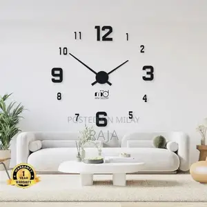 Modern Laser Cut Wood Wall Clock - 24 Inch Digital Display