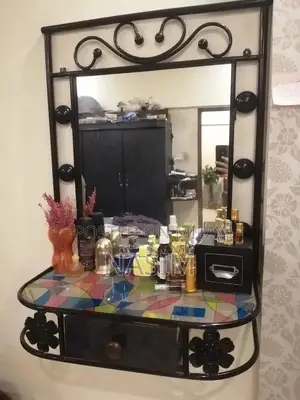 Photo - Vintage Queen Iron Bed Frame with Matching Dressing Table