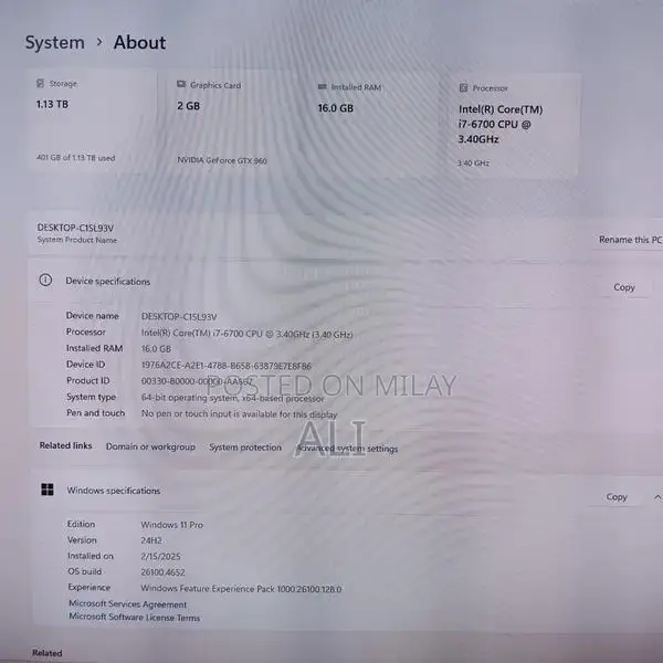 Gaming Desktop PC with Intel i7 6th Gen and Dedicated Graphics