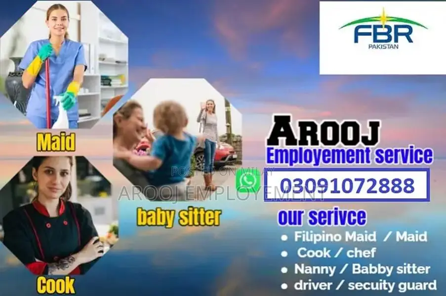 Maid Available , Babysitter , Cook/Chef , Nanny , Helper , House Maids