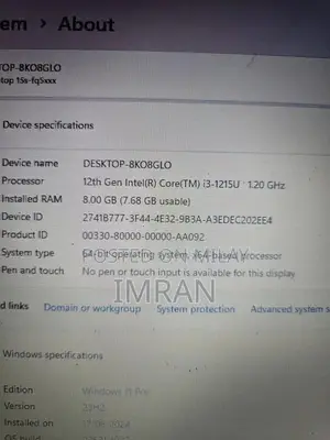 HP 15.6-inch i3 12th Gen Laptop with 8GB RAM and SSD