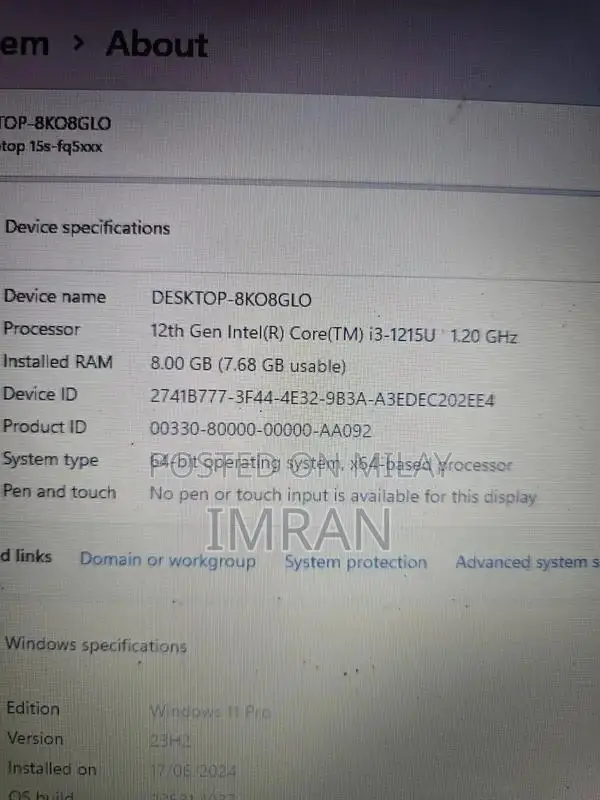 HP 15.6-inch i3 12th Gen Laptop with 8GB RAM and SSD