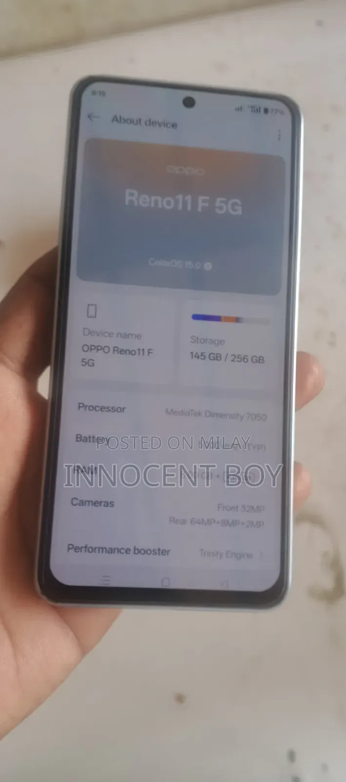 New Oppo Reno11 F 256 GB Gray