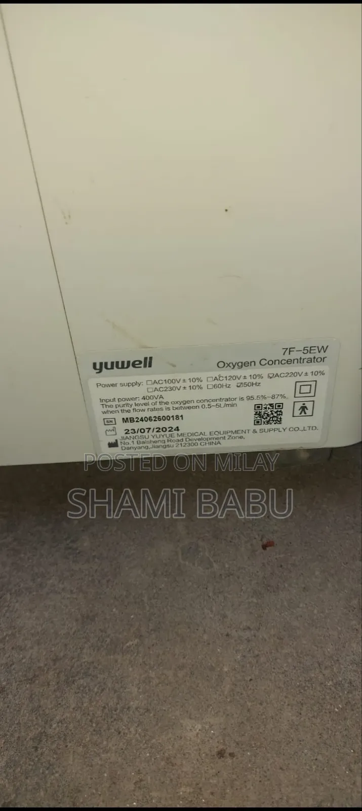 Oxygen Machine Yuwell 5ltr