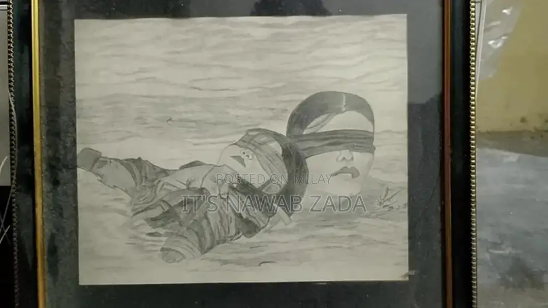 Pencil Portrait Sketch Artwork with Story Frame