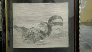 Photo - Pencil Portrait Sketch Artwork with Story Frame