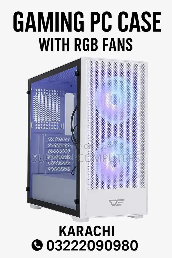 RGB Gaming PC Case with Tempered Glass Side Panel