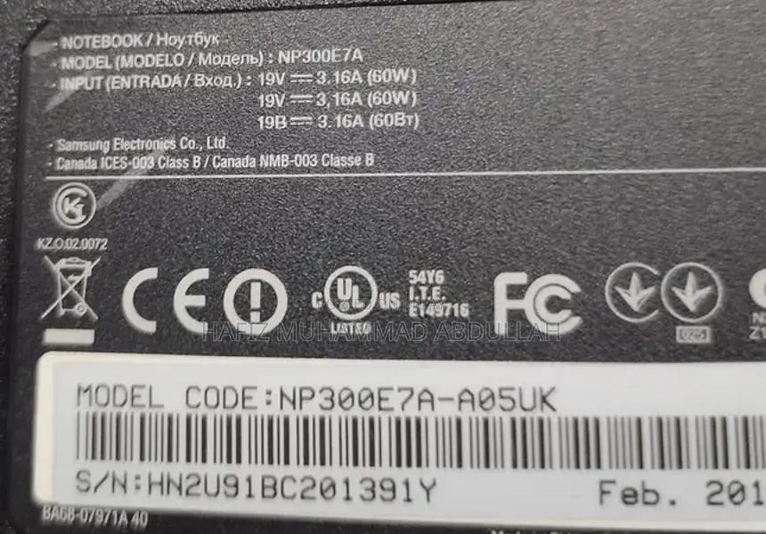 Samsung NP300E7A Business Laptop with Original Battery