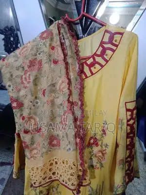 Elegant Embroidered Wedding Wear Three-Piece Dress Set