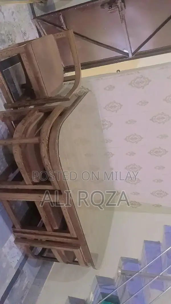 Modern Wooden Dining Table Set with 6 Matching Chairs