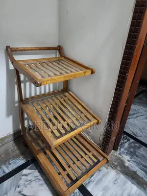Photo - Wooden Center Table and Tea Trolley Set