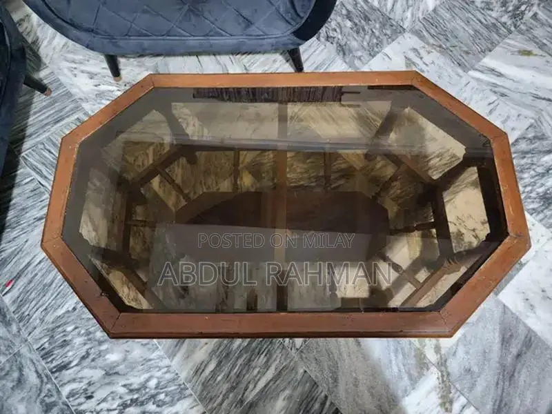 Wooden Center Table and Tea Trolley Set