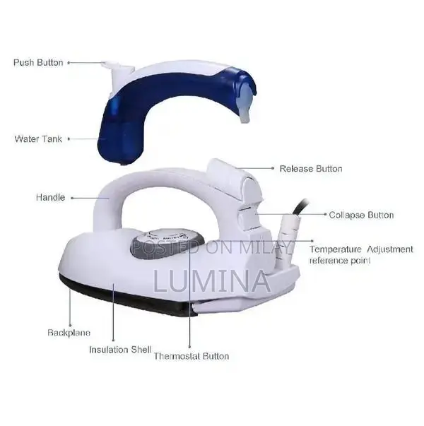 Portable Foldable Steam Iron - Compact Ceramic Design