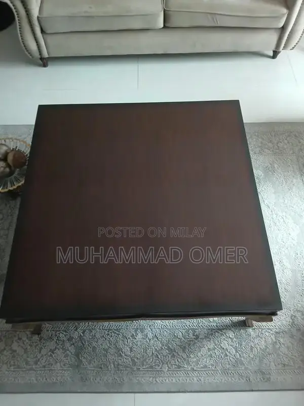 Square Wooden Table - Compact 3.5 Feet Width Furniture