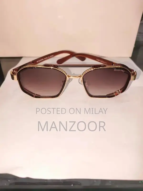 Fashion Sunglasses with Black Silver Frame and Light Blue Lens