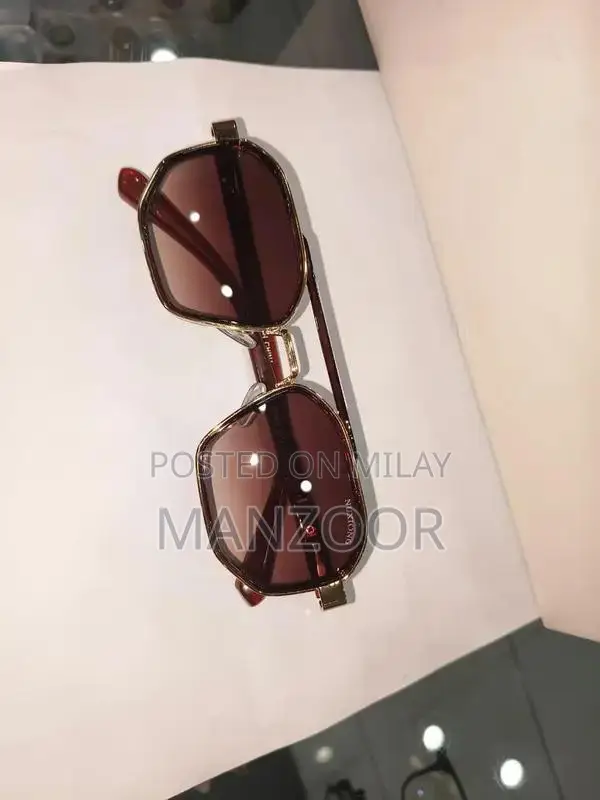 Fashion Sunglasses with Black Silver Frame and Light Blue Lens