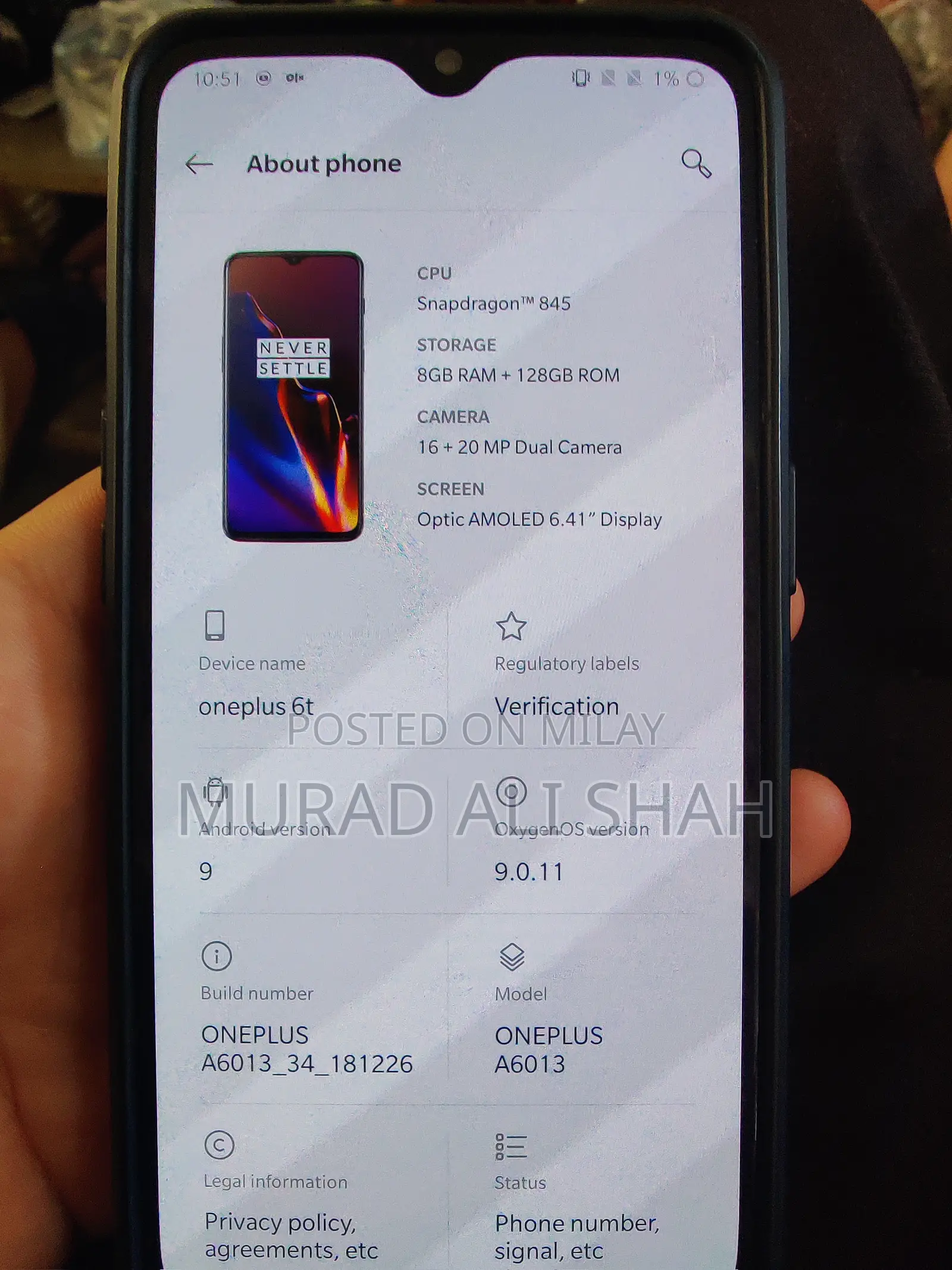 OnePlus 6T 128 GB Black