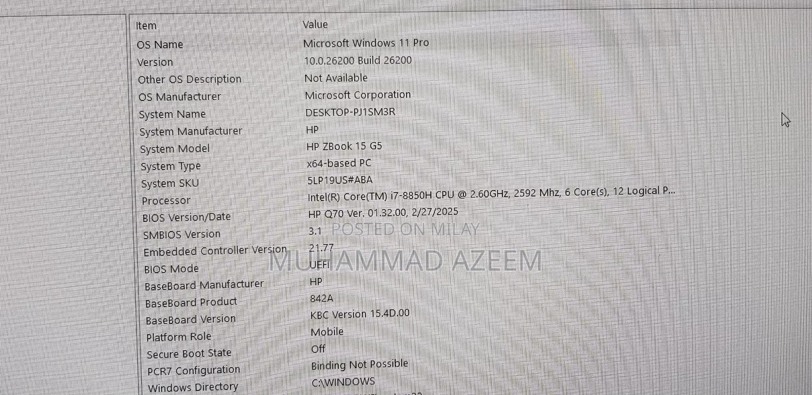 Laptop HP ZBook 15 G5 32GB Intel Core I7 SSD 512GB