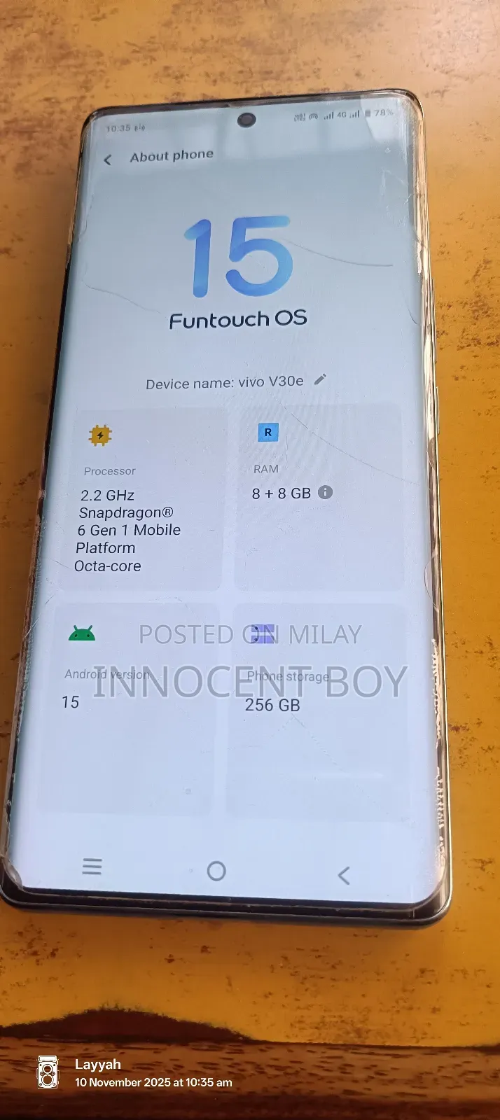 New Vivo V30 5G 256 GB Bronze