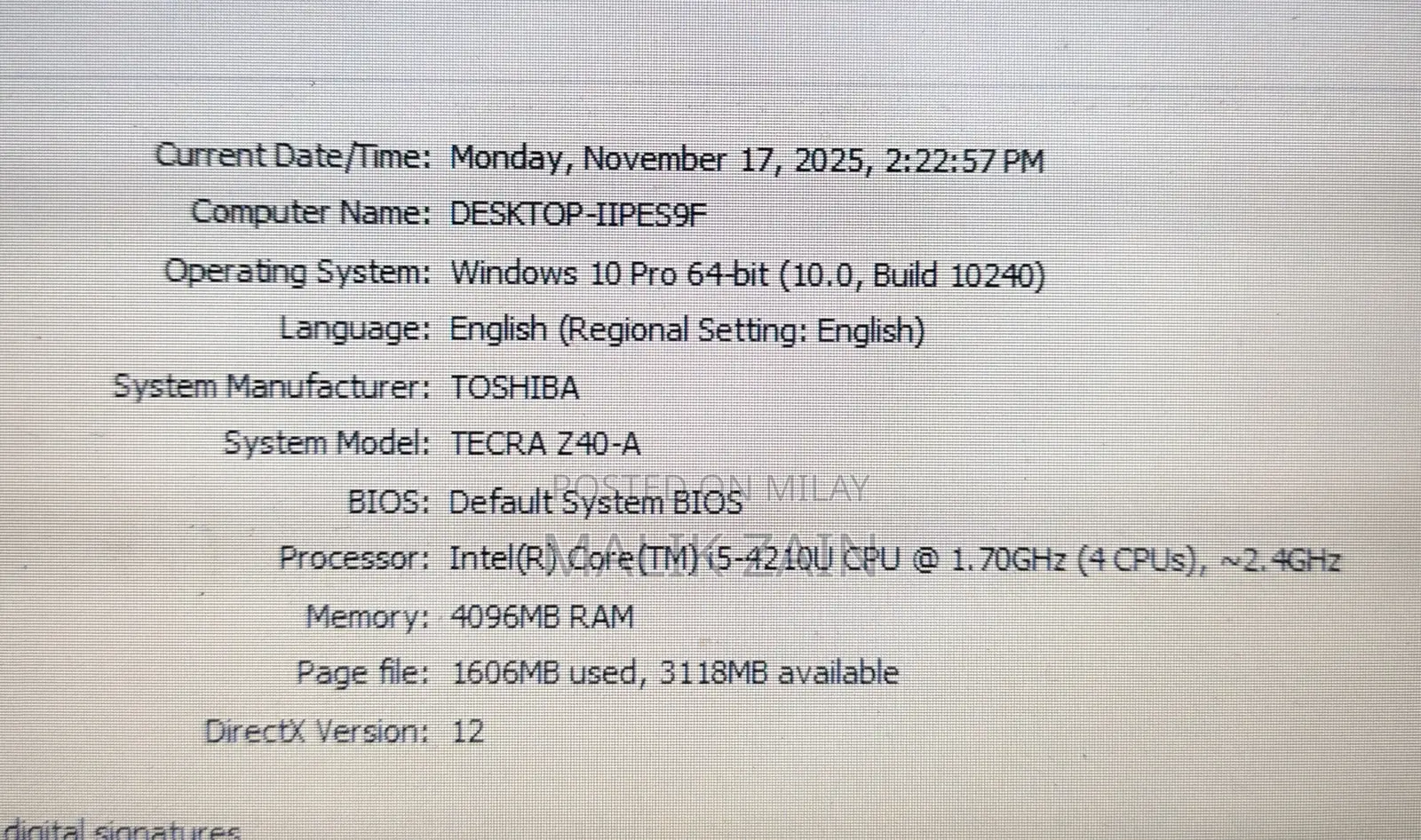 Laptop Toshiba Tecra Z40 4GB Intel Core I5 HDD 128GB