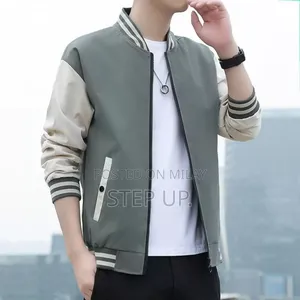 Men Buttoned Trendy Baseball Jackets