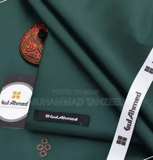 Photo - Men's Unstitched Cotton Satin Suit - Variety of Colours for You