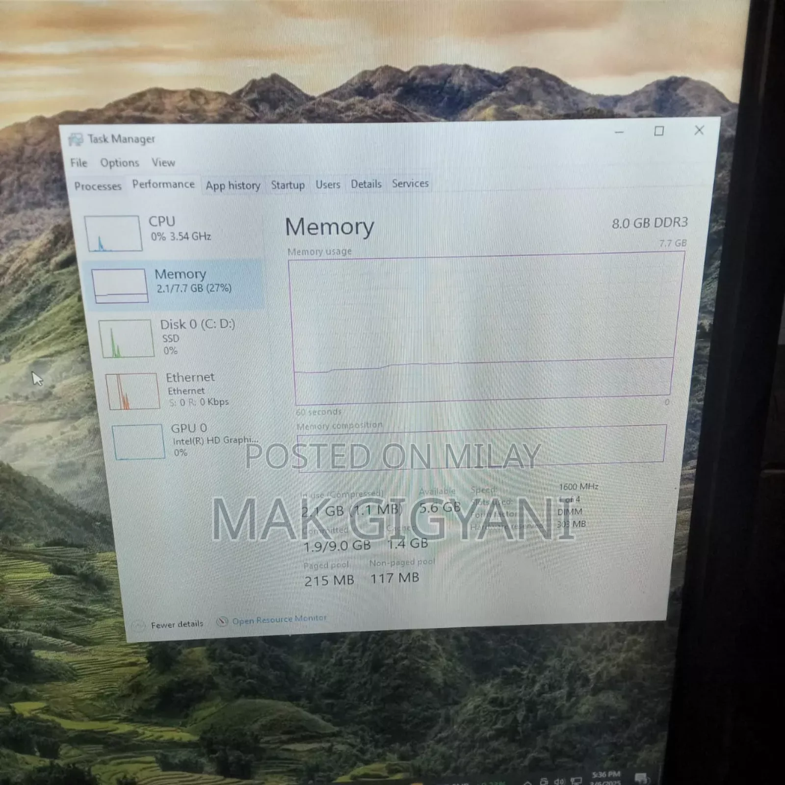 Desktop Computer 8GB Intel Core I7 SSD 512GB