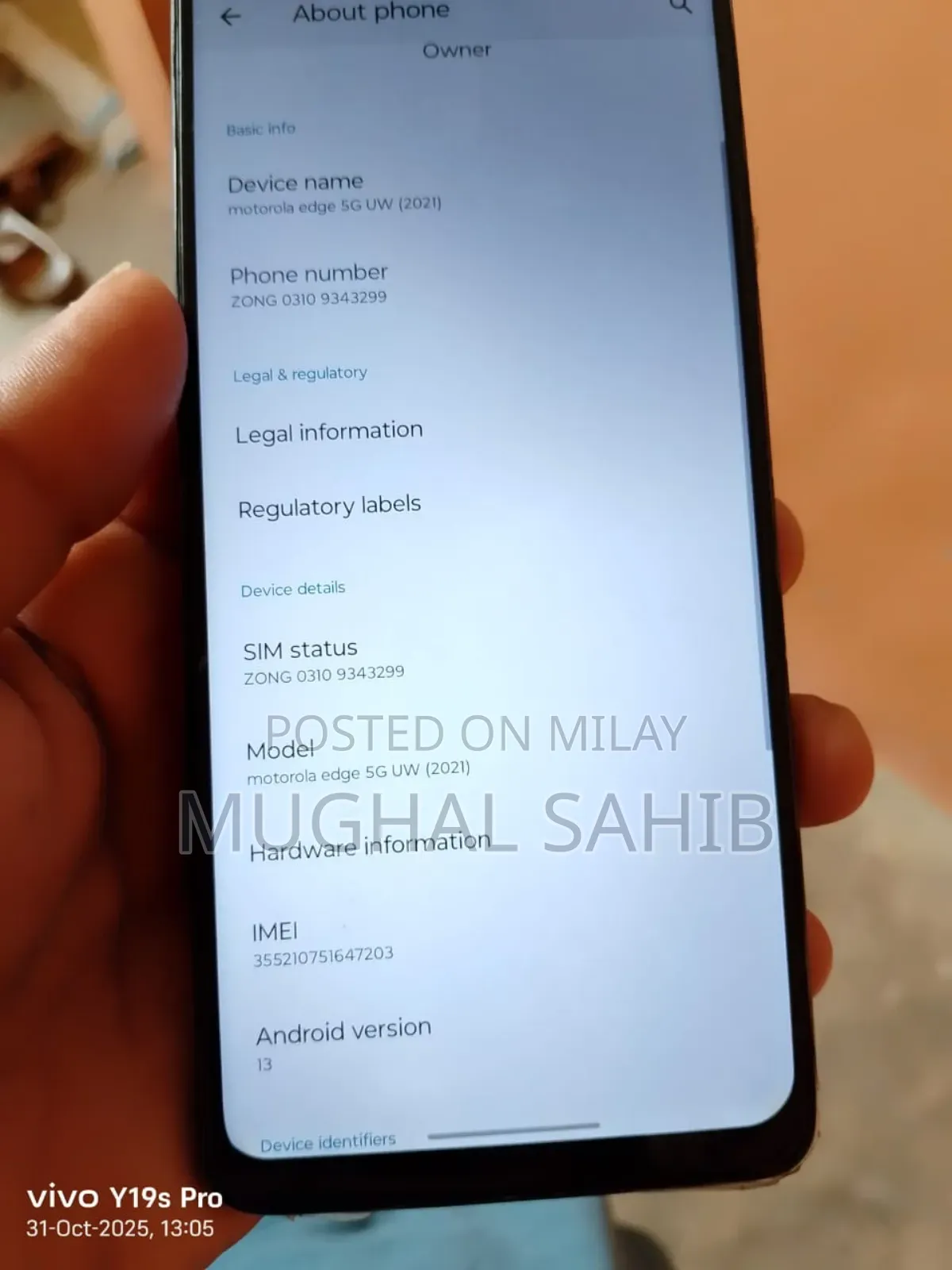 Motorola Edge 5G 2021 256 GB Blue