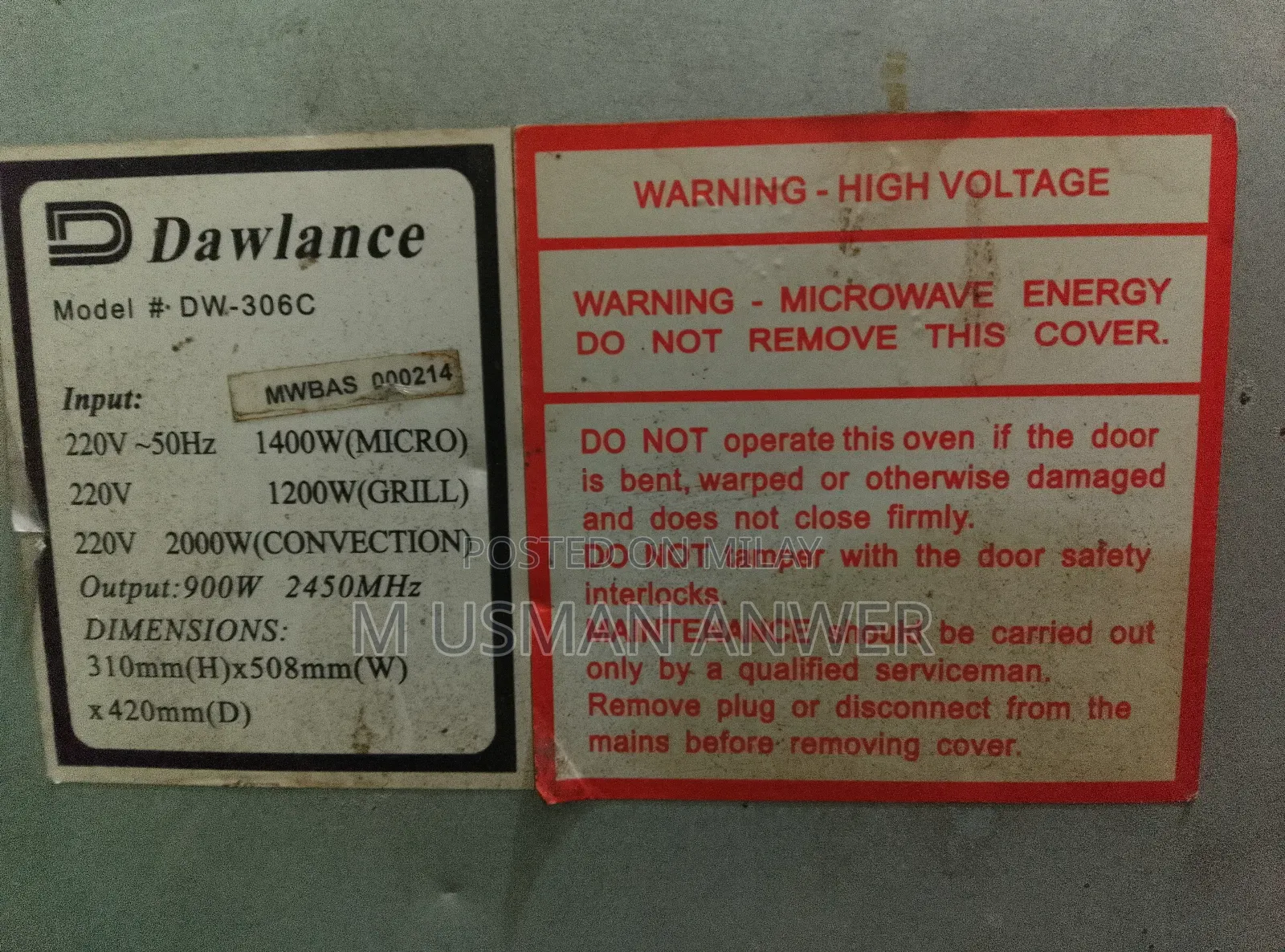 Dawlance Cook King Microwave Oven for Sale