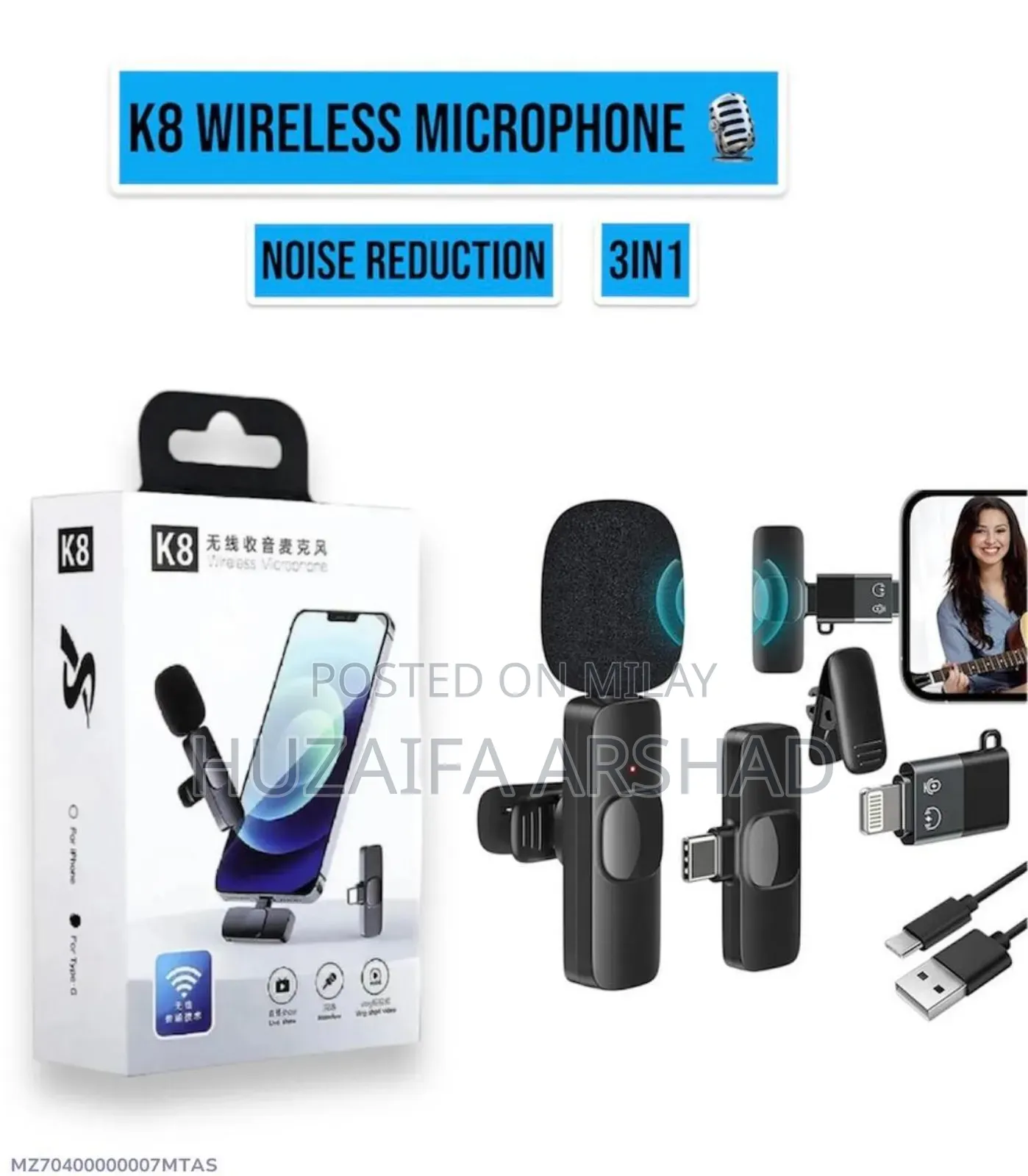 Wireless 3 in 1 Noise Reduction Microphone