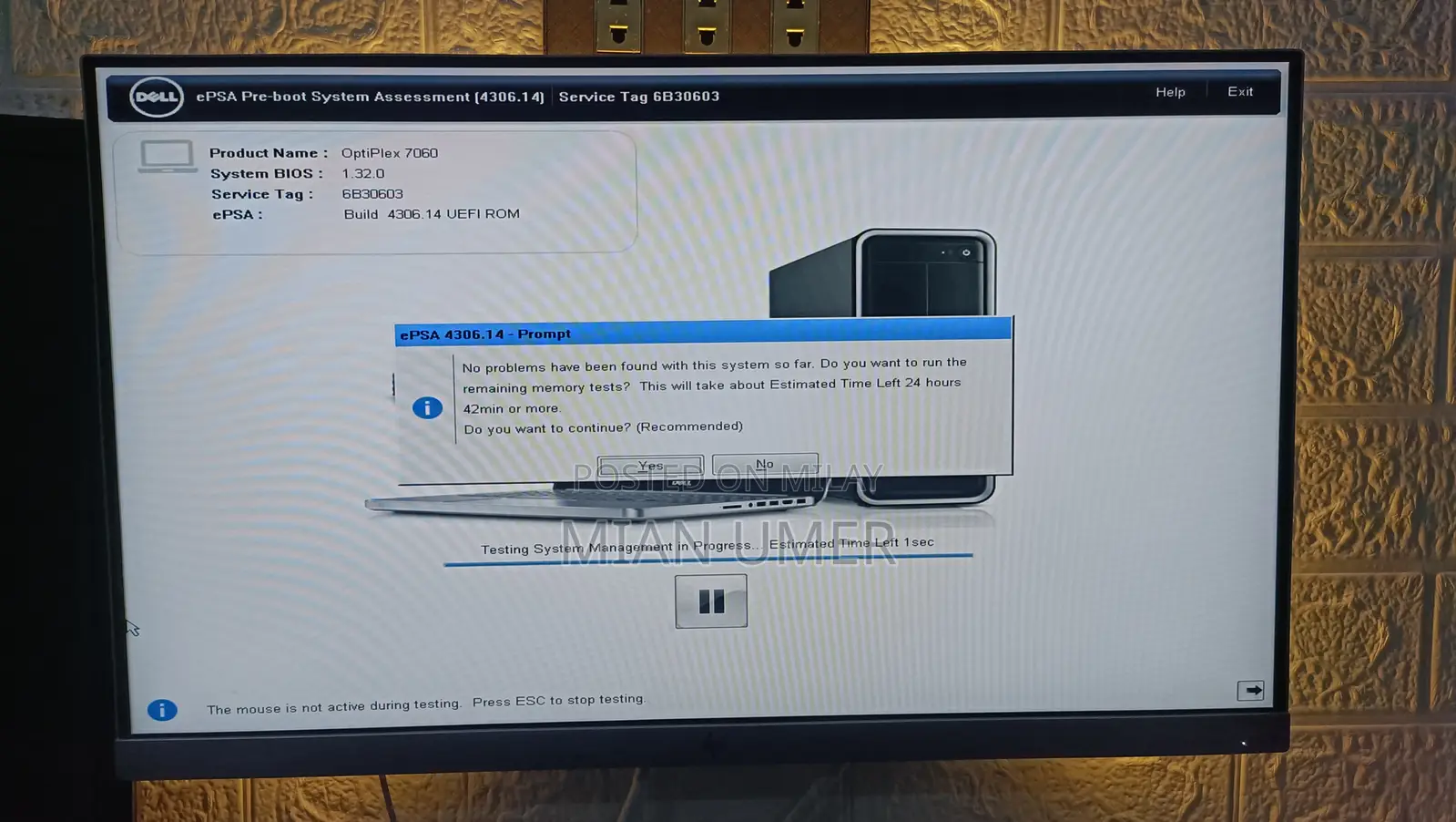 Desktop Computer Dell OptiPlex 7060 16GB Intel Core I7 HDD+SSD 1T