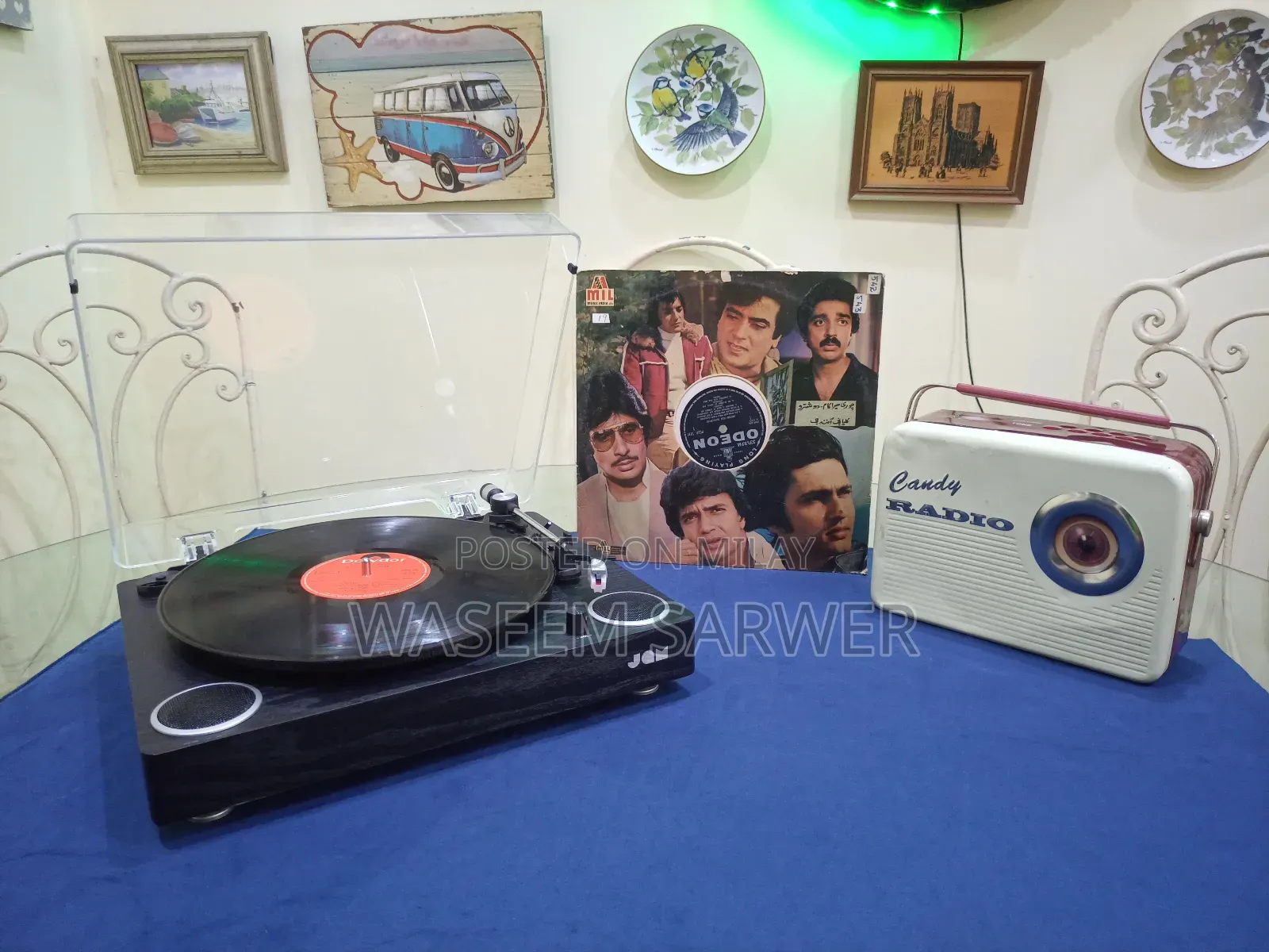 Jam Box Pack Turntable Gramophone Speaker Aux