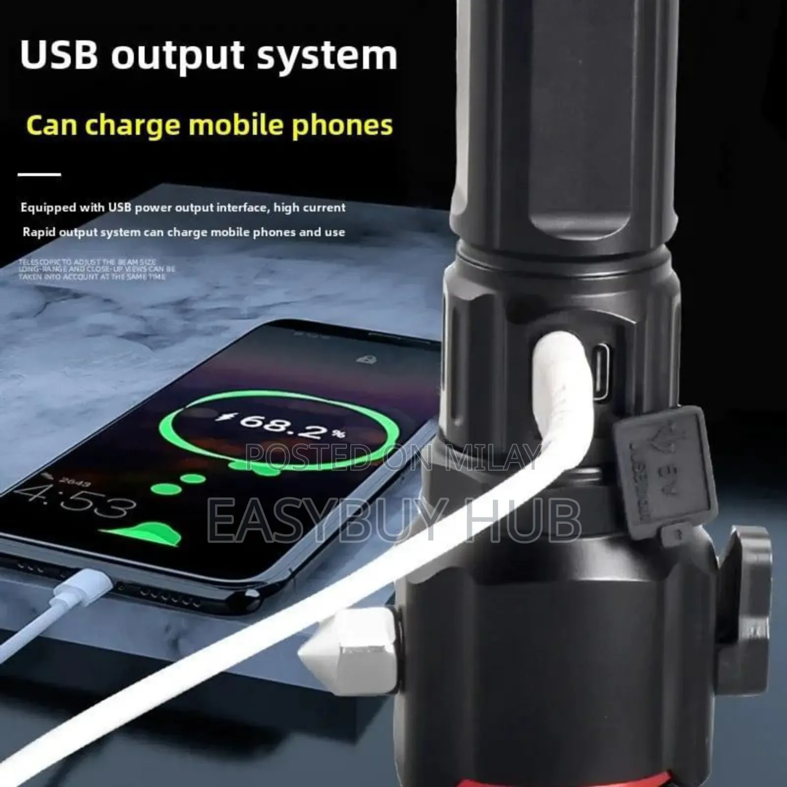 Rechargeable Flashlight With Power Bank