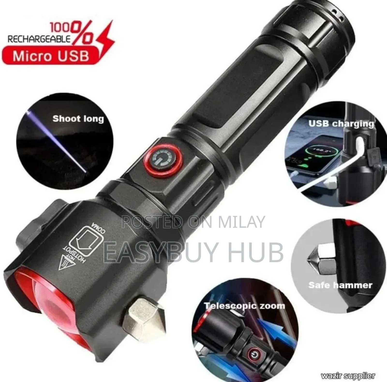 Rechargeable Flashlight With Power Bank