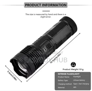 Rechargeable Flashlight With Battery Level Display