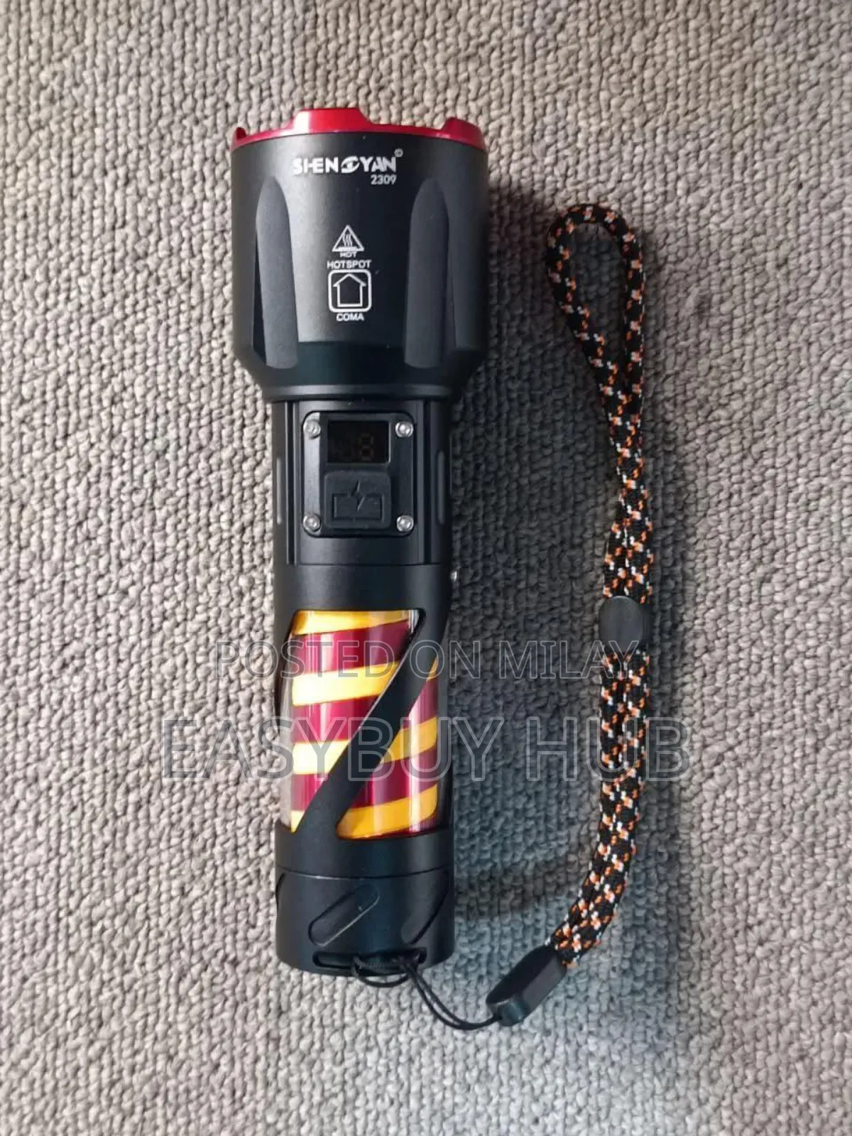 Rechargeable Flashlight With Battery Level Display and Power Bank