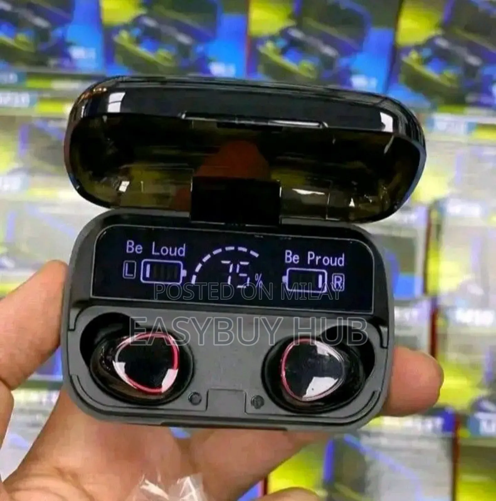 M10 Digital Display Case Earbuds Black