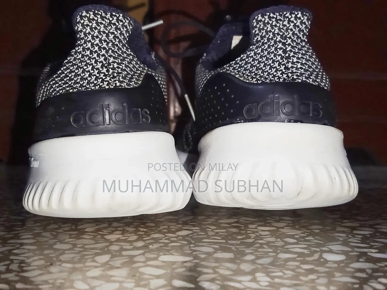 Adidas Mens Cloudfoam Ultimate Running Shoe Black White Sz 42/8