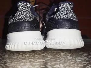 Adidas Mens Cloudfoam Ultimate Running Shoe Black White Sz 42/8