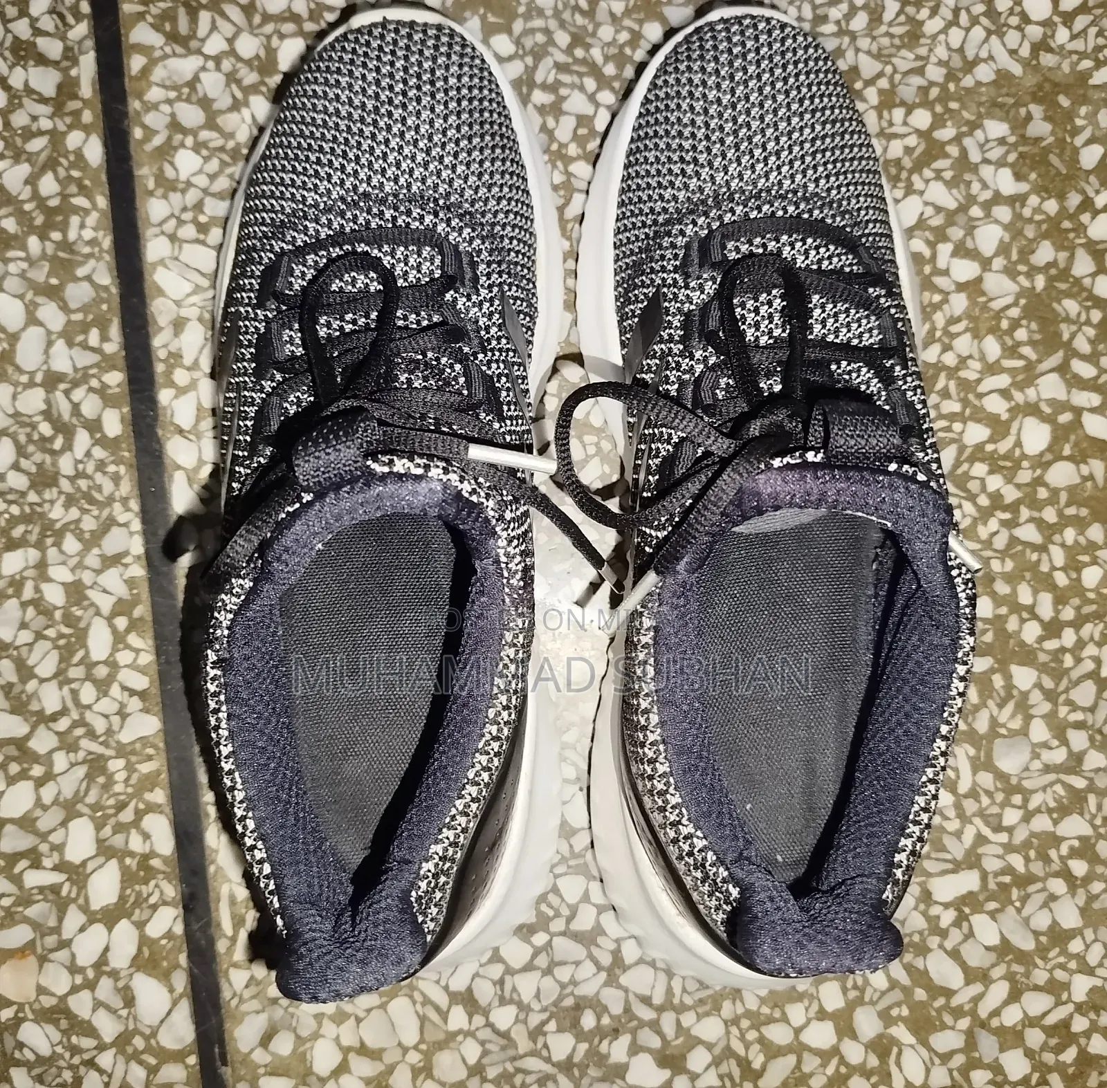 Adidas Mens Cloudfoam Ultimate Running Shoe Black White Sz 42/8