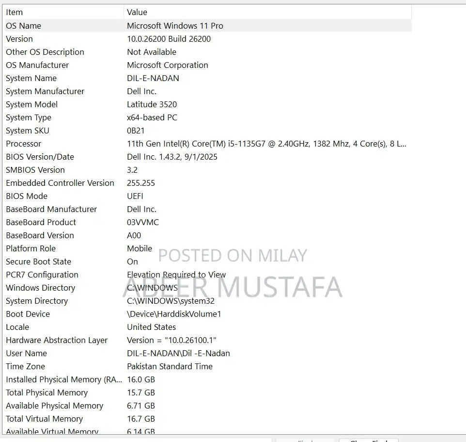 Laptop Dell Latitude 3520 16GB Intel Core I5 SSD 512GB
